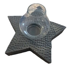 Metal Detailed Star Candle Holder With Vase